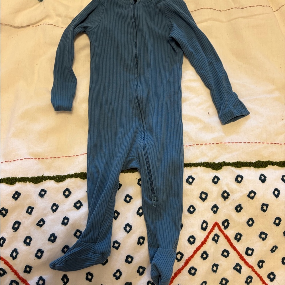 Old Navy Blue Footed One Piece with Ribbed Knit Fabric